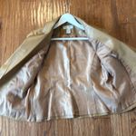 Newport News  Vintage Y2K 100% leather tan blazer jacket 10 Photo 7