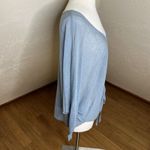 Kerisma  Top Womens M/L Baby Blue Tencel Linen Long Sleeve Ruched Tie Front Fairy Photo 8