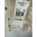 Ruby Rd Cream Ivory Cream Button Down Denim Jacket Embelished Women 18W NWT Size XL Photo 6