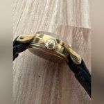 Bulova Accutron Rare Vintage Ladies Watch Gold Filled Case White Dial Leather Photo 6