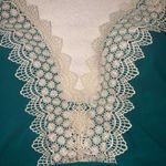 Sea Angel  Size Small Swimsuit One Piece Green Teal Crochet Trim NEW Beach Boho Photo 2