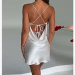 Amazon White Satin Mini Dress Photo 2