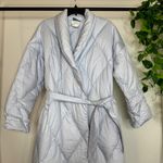 Cuddledown Light Blue Down Robe Goose Filled Combed Cotton Sateen size M Medium Photo 3