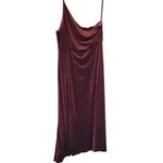 After Six NWT  One Shoulder Spaghetti Strap Velvet Maxi Gown Dress 24 Auburn Moon Photo 1