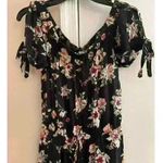 Xhilaration  Black Floral Short‎ Sleeve Jumpsuit Small Photo 0