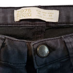  Jeans Size 4 Z1975 Zara Basic Dept Denim Skinny Jeans Low Rise Ankle Zip Black Faded Fading  Photo 5