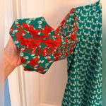 HAPSHO L/XL Boutique Printed Green Orange Boho Top Photo 1