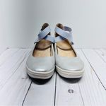 Vionic  Ellery Nubuck Supportive Metallic Leather Wedges in Blue Haze Size 7 Photo 3