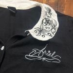 Disney Vintage Ariel The Little Mermaid Black collared Embroidered Cardigan Photo 1