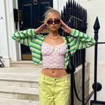 The Kript NWT Royal Wide Leg High Rise Jeans in Avocado Photo 6