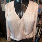 Evereve  Braeve blush pink billowy v-neck ethereal shirt Photo 0