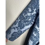 Soft Surroundings NEW Coat Womens XL Blue Damask Jacquard Topper Style 28X94 Photo 3