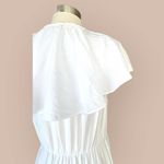 Vince  White Wrap Dress Flutter Sleeve V-Neck Ruffle Cape Midi Designer XS NWOT Photo 10