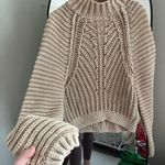 Free People Chunky Knit Tan Sweater Photo 2