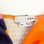 Baltic Born  Lola Midi Dress Rust Navy Blue Multicolor Puff Sleeves Cutout Boho Photo 15