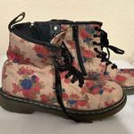 Dr. Martens Floral Castel Combat Boots Lace up Blue Pink Size 3 Shoes Flowers Photo 0