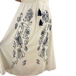 Anthropologie Farm Rio Embroidered Halter Maxi Dress Tassel Ties Photo 3