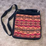 Black Red and Orange Aztec Ecuador Crossbody Purse Photo 1