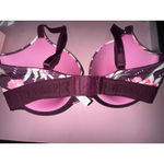 Victoria's Secret  PINK Bra Women's 34DD Plum Purple Floral T-shirt Lightly Lined Photo 2
