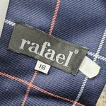 Vintage Rafael Plaid Blazer Skirt Suit Set Navy 16 Blue Photo 2