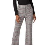 Derek Lam 10 Crosby High Rise Kick Flare Plaid Gray Pink Trouser Pants Photo 0