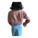 American Vintage Vintage 70's Retro stripped bouse dagger collar large fold back cuffs size large Photo 5