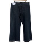 Loft NWT Wide Leg Jeans Womens 34P Black High Rise Raw Hem Boho Indie Retro Photo 5