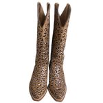 Ariat Wildcat Animal Print Brown Leather Cowboy Boots Women's 7.5B USED 1x EUC Photo 1