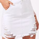 SheIn White Fit Denim Skirt Photo 0