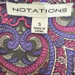 Notations Womens Babydoll Top S Purple Pink Boho Festival Retro Print Peasant Photo 4
