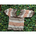Gabrielle Union Brown Crochet Zig Zag Top Size 2X Photo 1