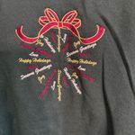 Vintage womens Christmas holiday party embroidered crewneck sweatshirt green L Size L Photo 2