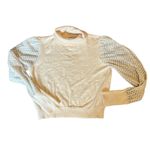 Charmed Hearts  cream turtleneck with sheer sleeves Photo 1