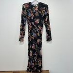 Amanda Uprichard Amanda Uprichard Womens Collier Dress Small Long Sleeve Dark Floral Midi Multi Photo 3