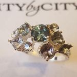 City by City Rhinestone Silver Ring Size 8 Photo 5