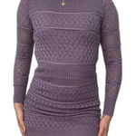 Venus Croquette BodyCon Women's Purple Long-Sleeve Casual Knit Lined Mini Dress Medium Photo 0