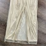 Vintage Stenay Maxi Dress 10 Cream Sheer Beaded Fairy Y2K Rayon Evening Gown Photo 7