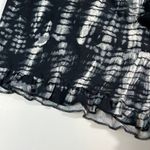 Derek Heart Black & White Tie Dye Ruffle Bottom Pull On Lounge Shorts Plus Size Photo 1