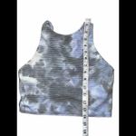 Athleta  blue & black‎ light tie dye conscious cropped high neck sports bra top S Photo 4