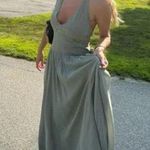 Reformation NEW  Sz 2 Amaris Long Dress in Seafoam Green Halter Photo 0