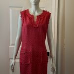 Karl Lagerfeld Karl Laggerfield Paris Tweed Midi Formal Front Pockets Party Pink Dress S 14 F7 Photo 8