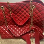 Big Buddha Red Quilted Shoulder Bag with Chain Details Patent Leather Photo 4