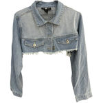 Ashley Stewart  Women's 18/20 button cropped denim long sleeve jacket NWT Photo 0