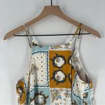 Joie  Silky Chiffon Multicolor‎ Handkerchief Print V Neck Tank Top Photo 8