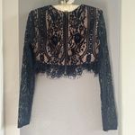 Stylestalker  Vivid Long Sleeve Crop Lace Top Sapphire Photo 7