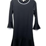 Michael Kors Michael  Black White Trim Long Sleeve Bell Sleeve Formal Dress Sz XS Photo 0