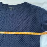 J.Crew Cable Knit Ruffle Sleeve Navy Sweater Dress Size S Knee Length Preppy Photo 8
