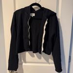 Mate the Label  Lewis Jet Black Cropped Hoodie Zip Up Sweatshirt | L Photo 1
