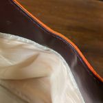 Striped Multicolor Clutch with Brown Handle Pink Photo 5