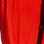 Splendid  Red Black Collared Floral Long Sleeve Button Down Blouse Women Sz L Photo 6